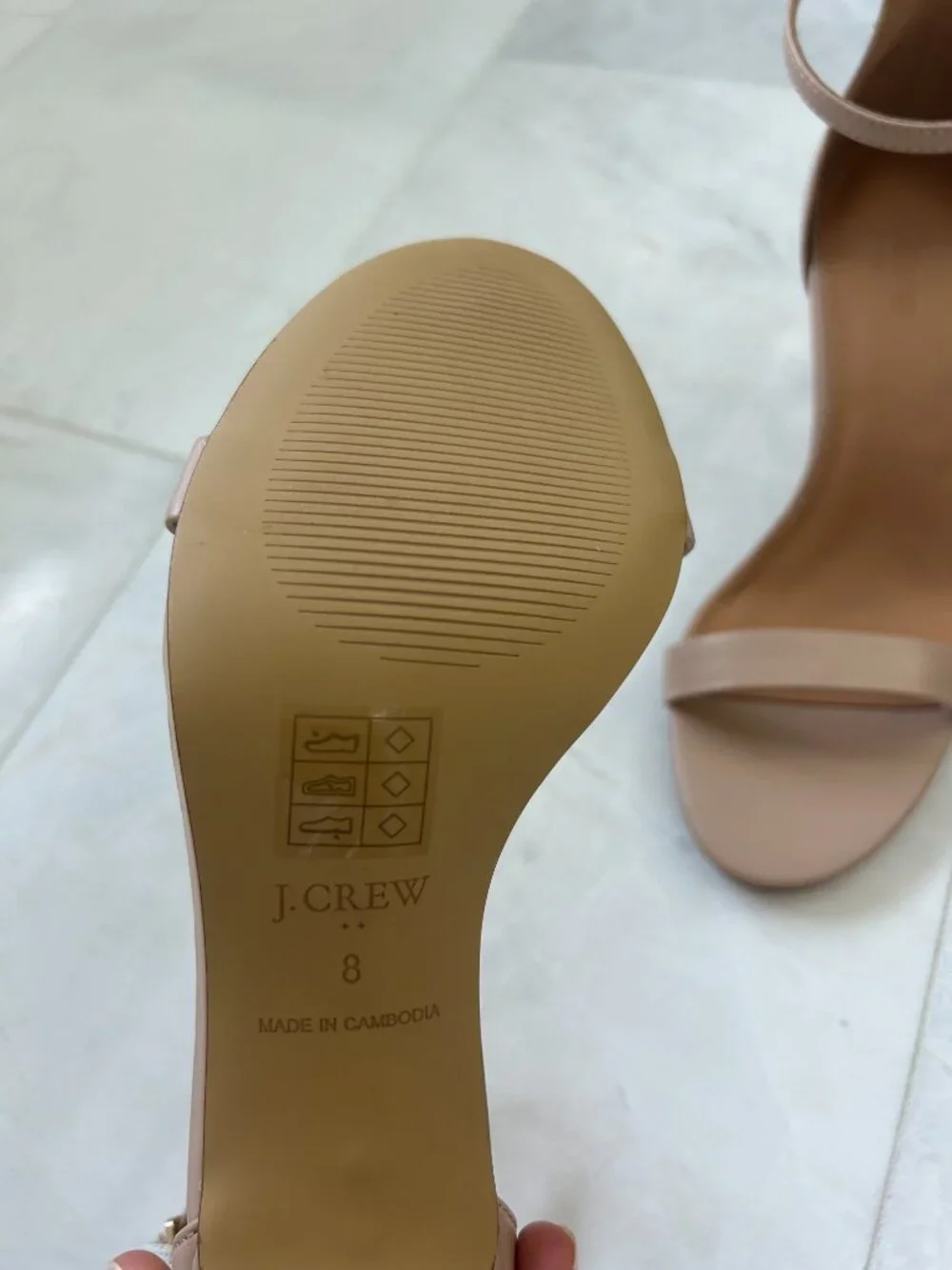 NWOT J.Crew ankle-strap sandals with a slim heel -nude/beige